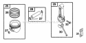 Piston Grp Diagram and Parts List for 195432-0830-99  Briggs and Stratton Engine